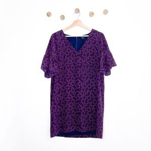 Madewell Floral Silk Bell Sleeve Dress